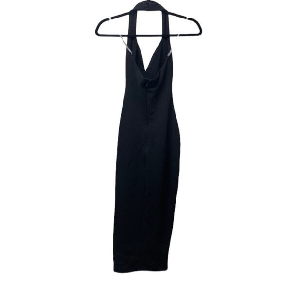 Revolve Nookie Medea V Neck Bodycon Halter Midi Dress in Black NEW - Picture 3 of 8